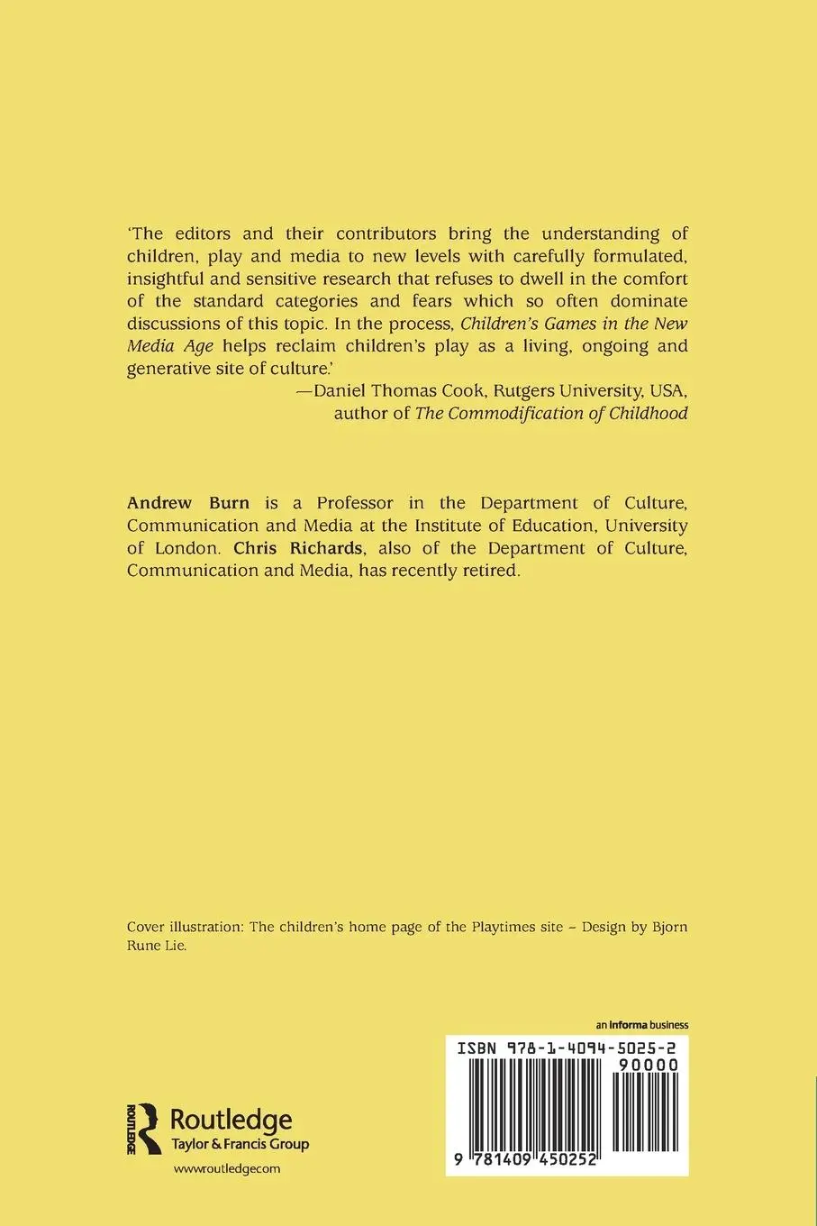 Rückseite: 9781409450252 | Children's Games in the New Media Age | Chris Richards (u. a.) | Buch