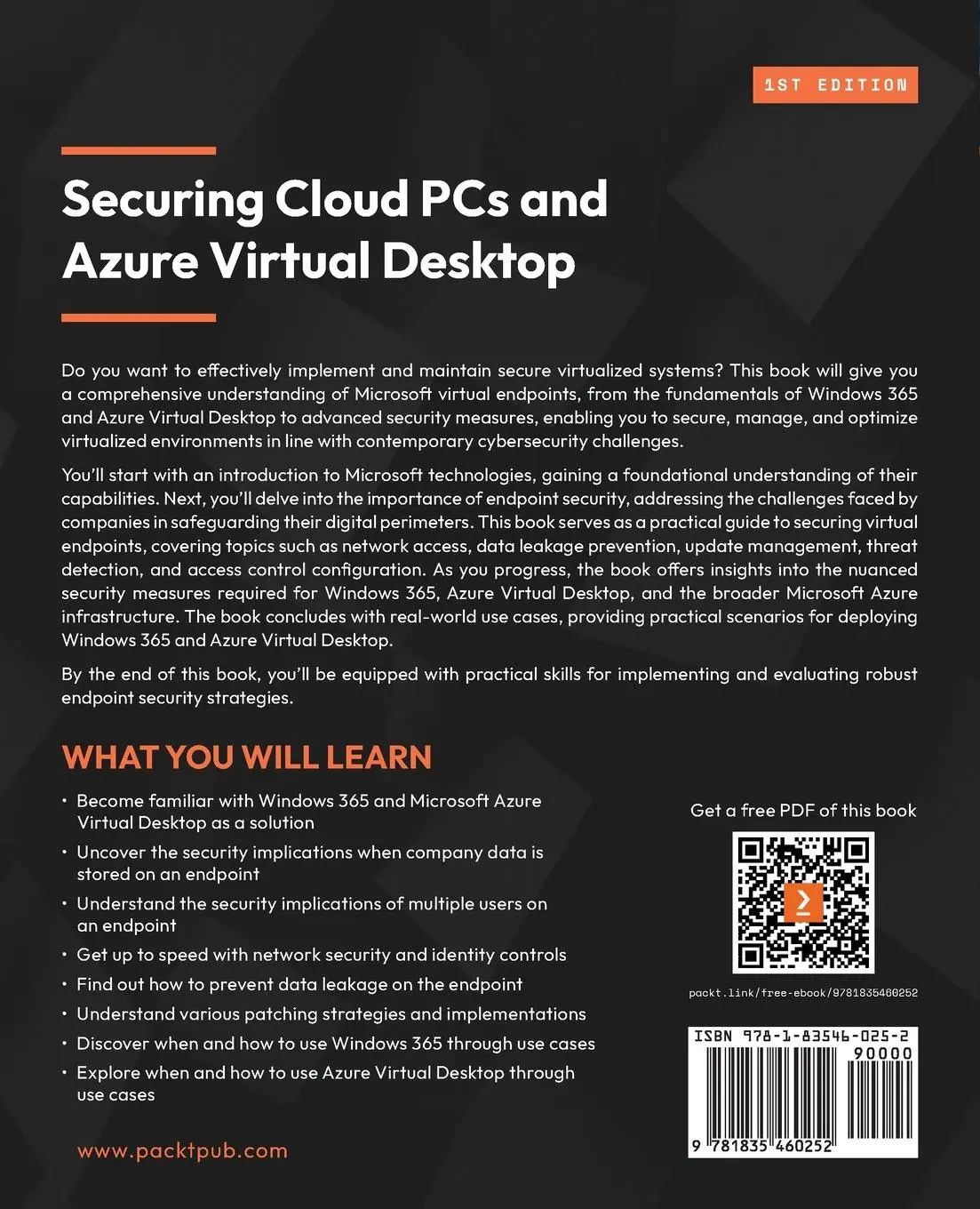 Rückseite: 9781835460252 | Securing Cloud PCs and Azure Virtual Desktop | Dominiek Verham (u. a.)