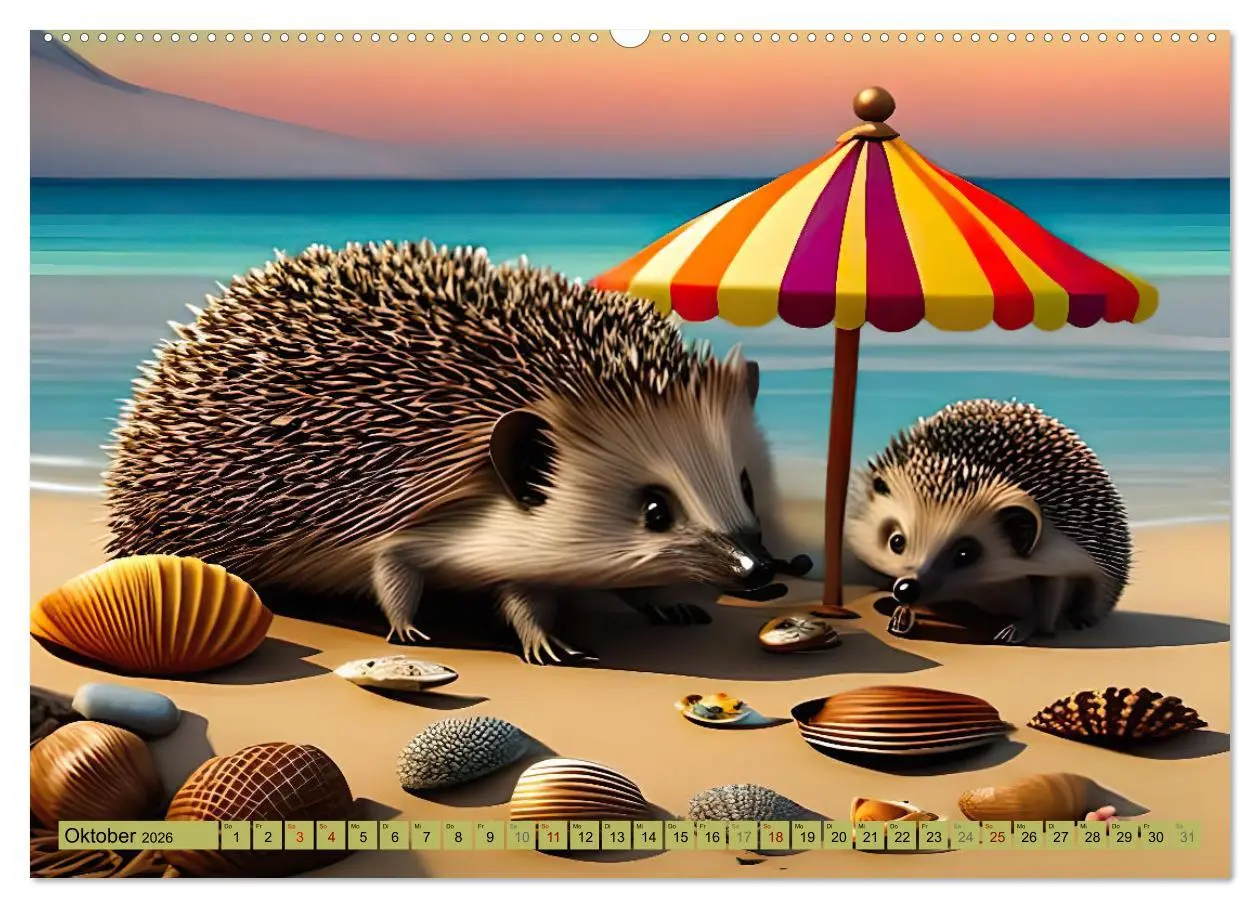 Bild: 9783457530252 | Igel-Abenteuer (Wandkalender 2026 DIN A2 quer), CALVENDO...