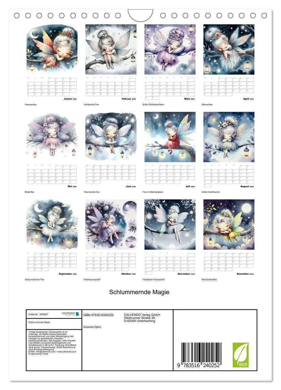 Bild: 9783516240252 | Schlummernde Magie (Wandkalender 2026 DIN A4 hoch), CALVENDO...