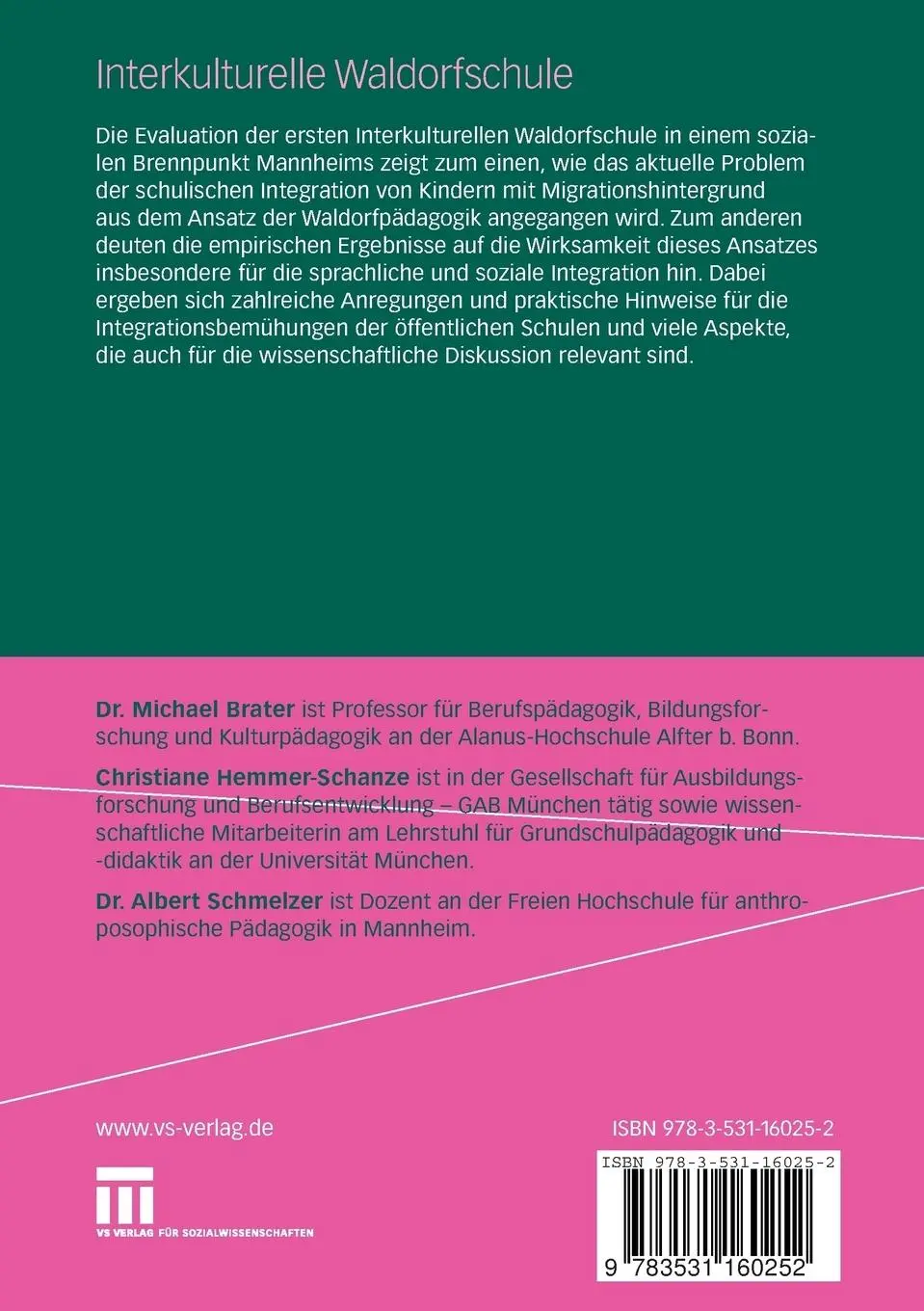 Rückseite: 9783531160252 | Interkulturelle Waldorfschule | Michael Brater (u. a.) | Taschenbuch