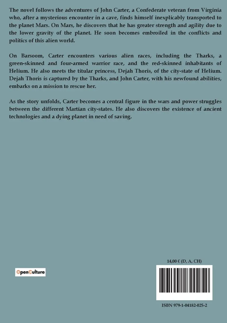Rückseite: 9791041820252 | A Princess of Mars | Edgar Rice Burroughs | Taschenbuch | Englisch