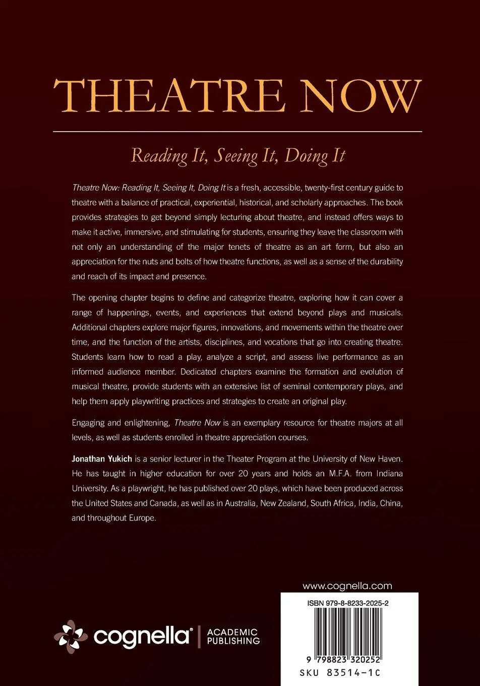 Rückseite: 9798823320252 | Theatre Now | Reading It, Seeing It, Doing It | Jonathan Yukich | Buch