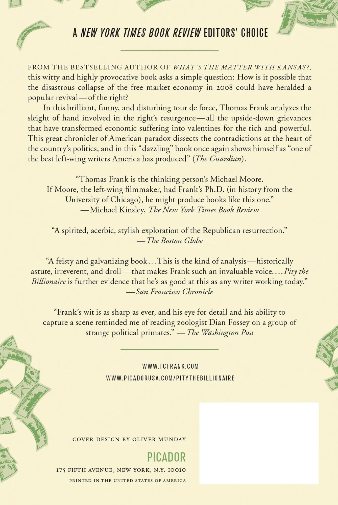 Rückseite: 9781250020352 | PITY THE BILLIONAIRE | Thomas Frank | Taschenbuch | Englisch | 2012