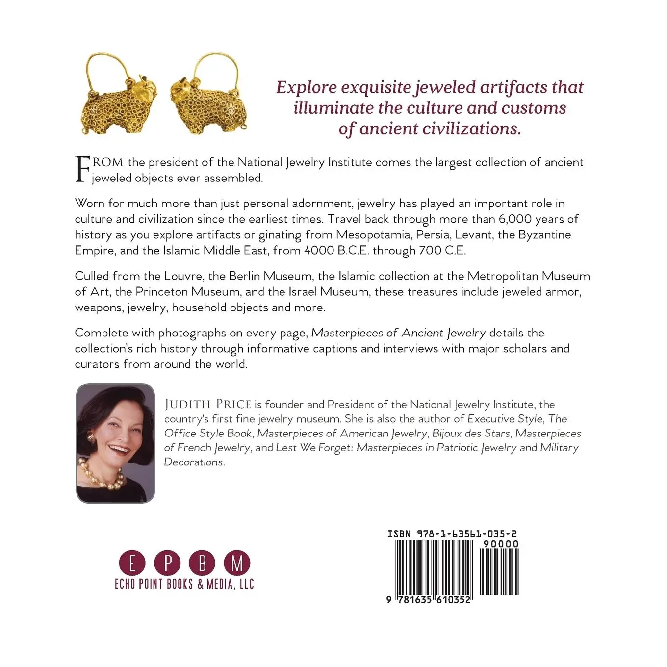 Rückseite: 9781635610352 | Masterpieces of Ancient Jewelry | Judith Price | Taschenbuch | 2017