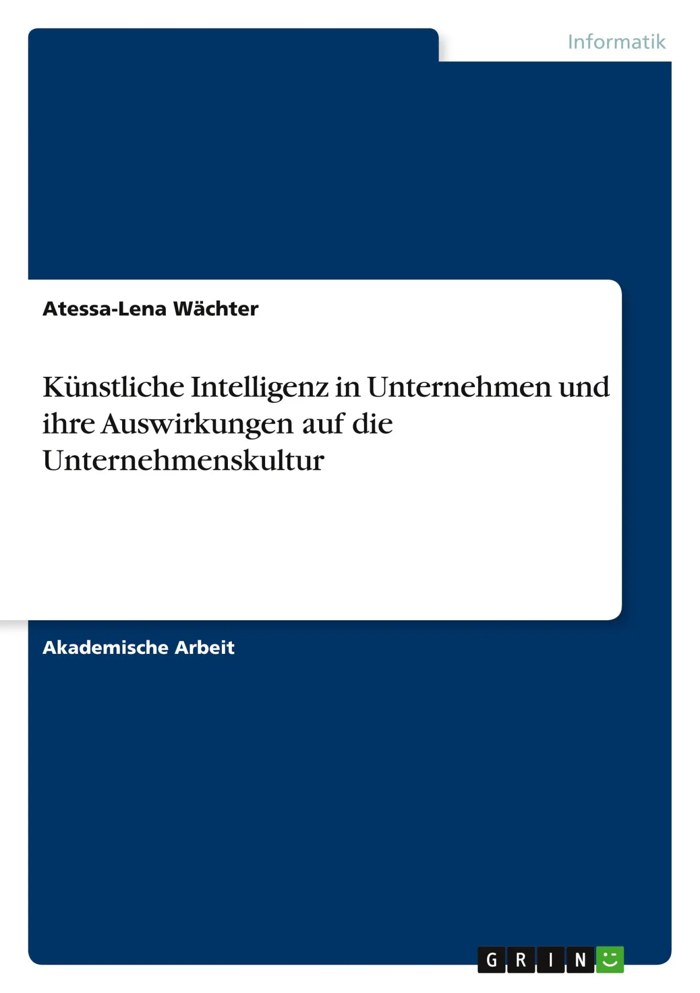 Cover: 9783389140352 | Künstliche Intelligenz in Unternehmen und ihre Auswirkungen auf die...