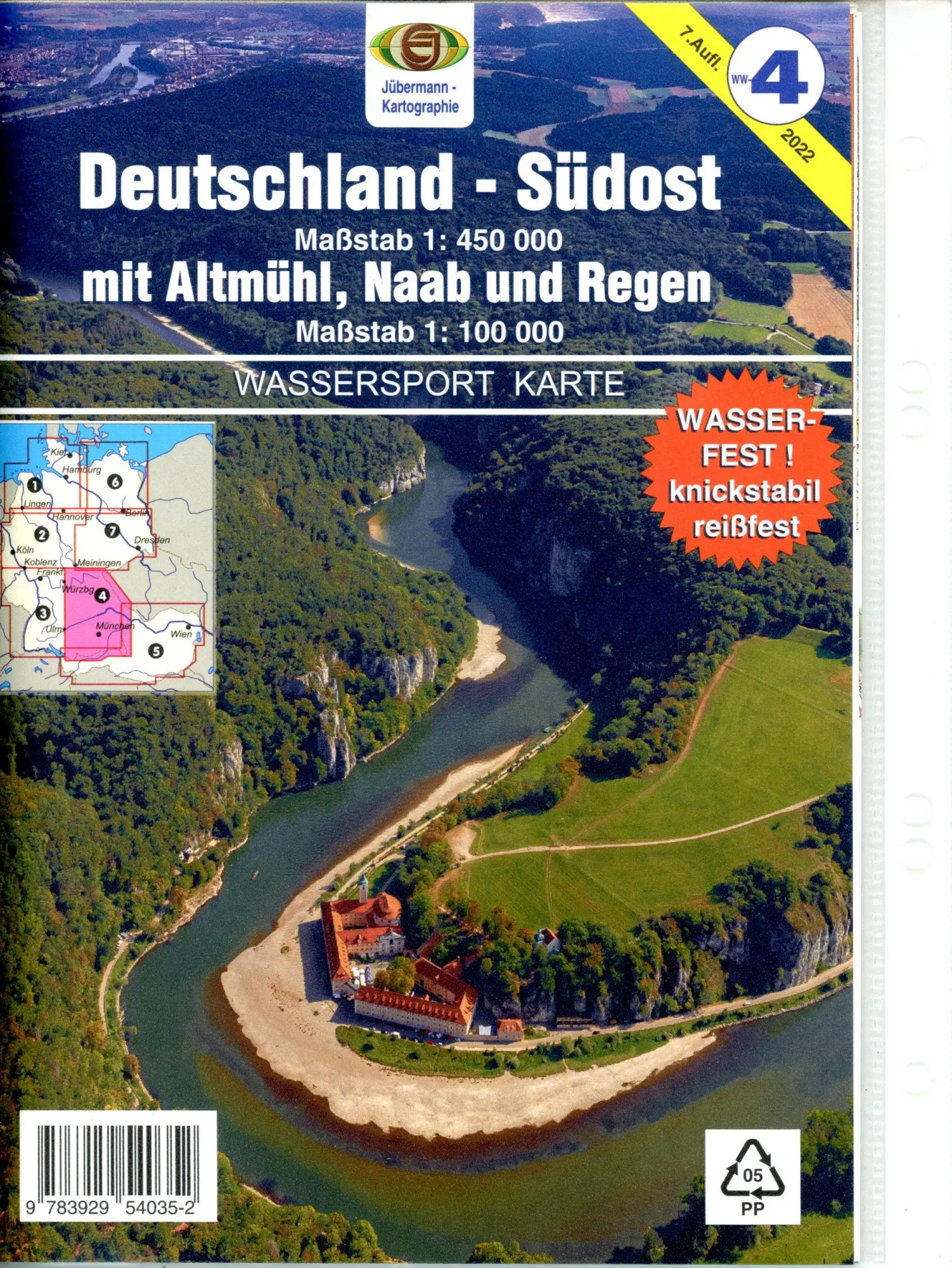 Cover: 9783929540352 | Wassersport-Wanderkarte 04. Deutschland-Südost mit Altmühl, Naab...
