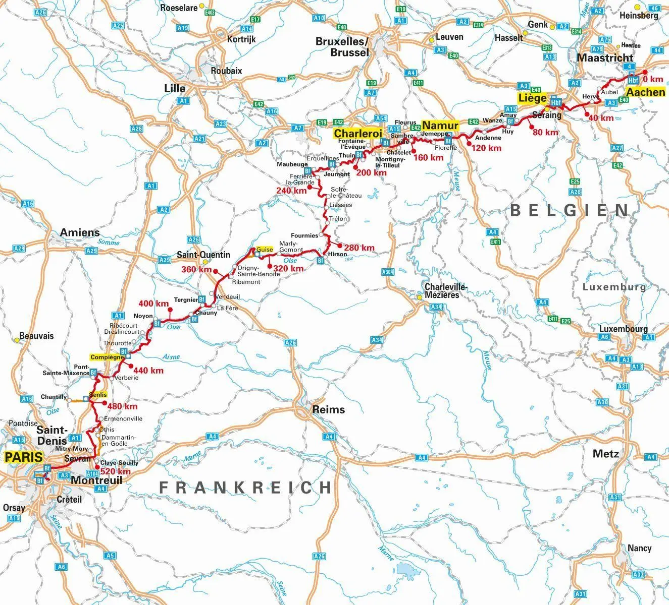 Bild: 9783969900352 | ADFC-Radreiseführer Eurovelo 3 Aachen - Paris, 1:75.000, wetter-...