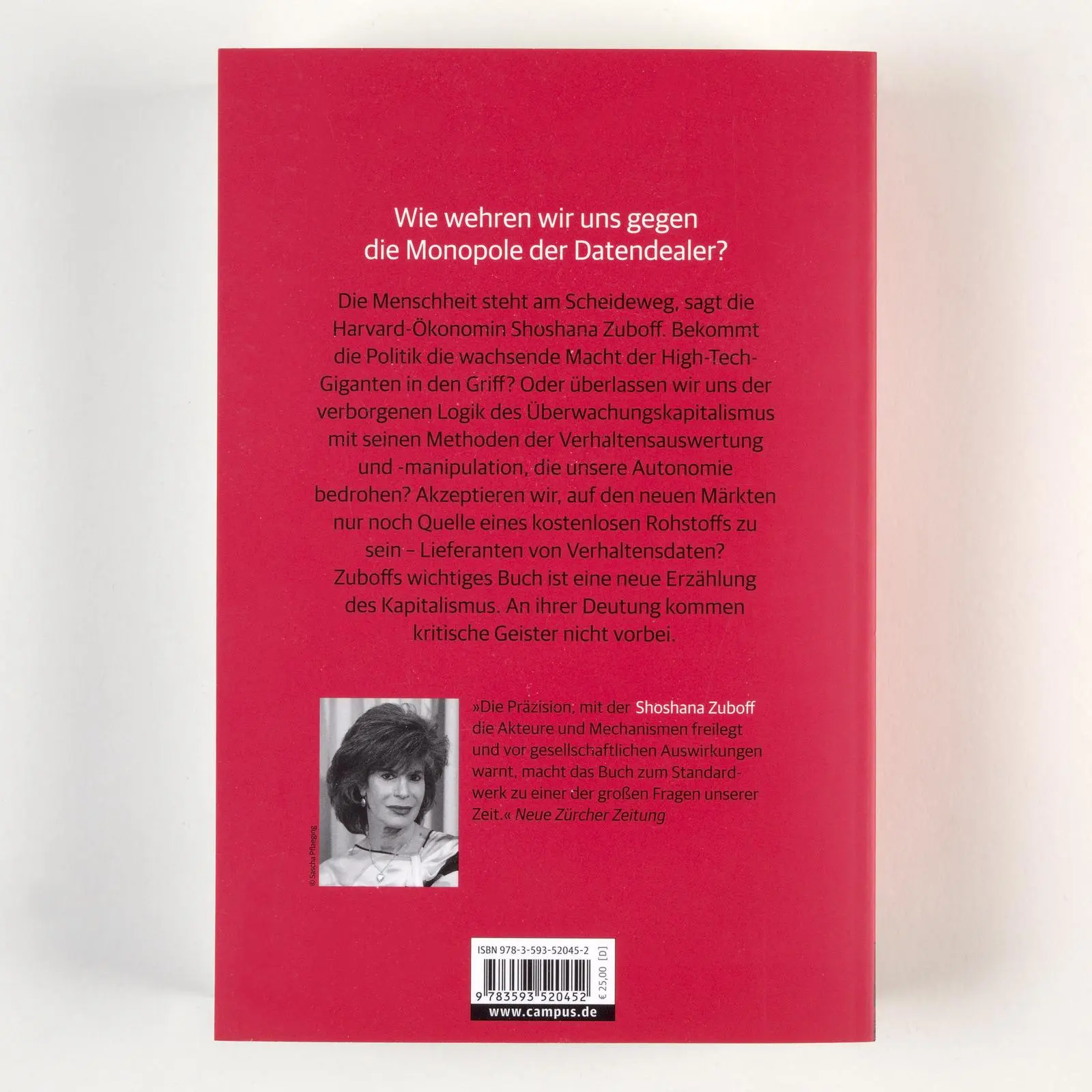 Rückseite: 9783593520452 | Das Zeitalter des Überwachungskapitalismus | Shoshana Zuboff | Buch