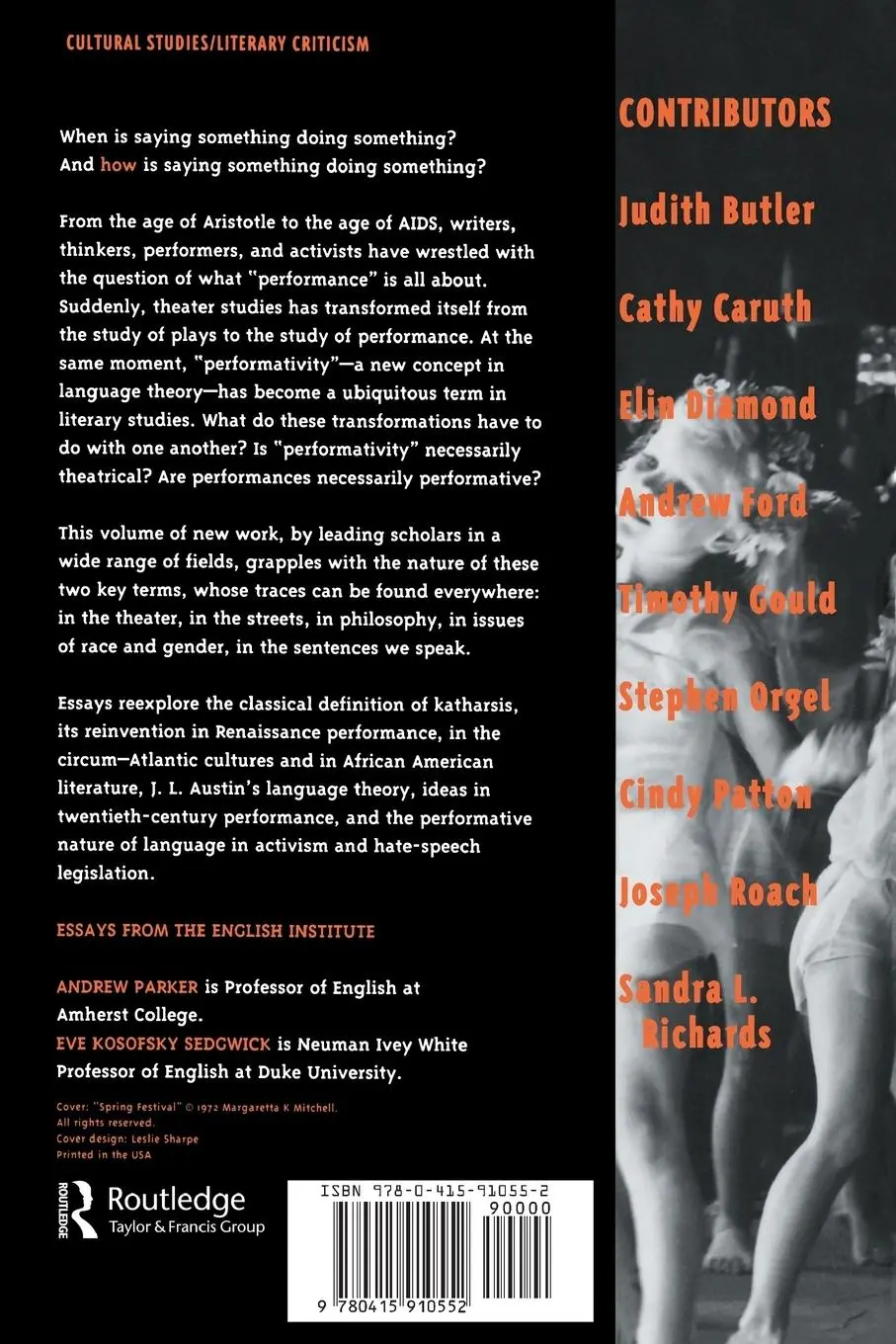 Rückseite: 9780415910552 | Performativity and Performance | Andrew Parker (u. a.) | Taschenbuch