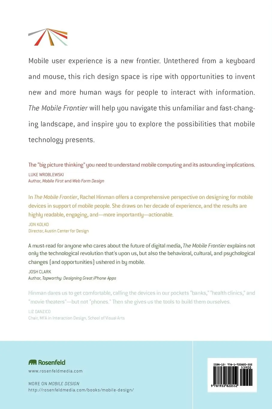 Rückseite: 9781933820552 | The Mobile Frontier | A Guide for Designing Mobile Experiences | Buch