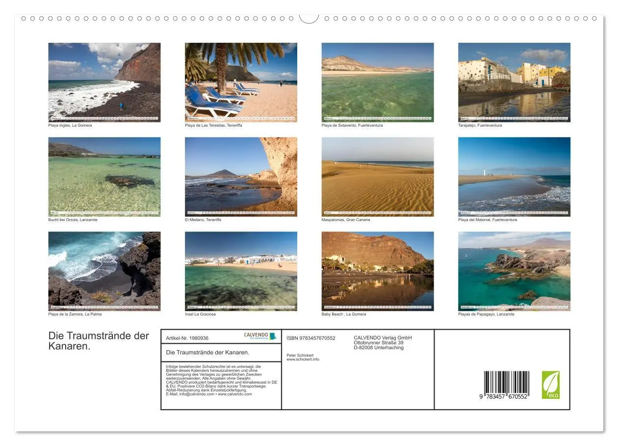 Bild: 9783457670552 | Die Traumstrände der Kanaren. (hochwertiger Premium Wandkalender...