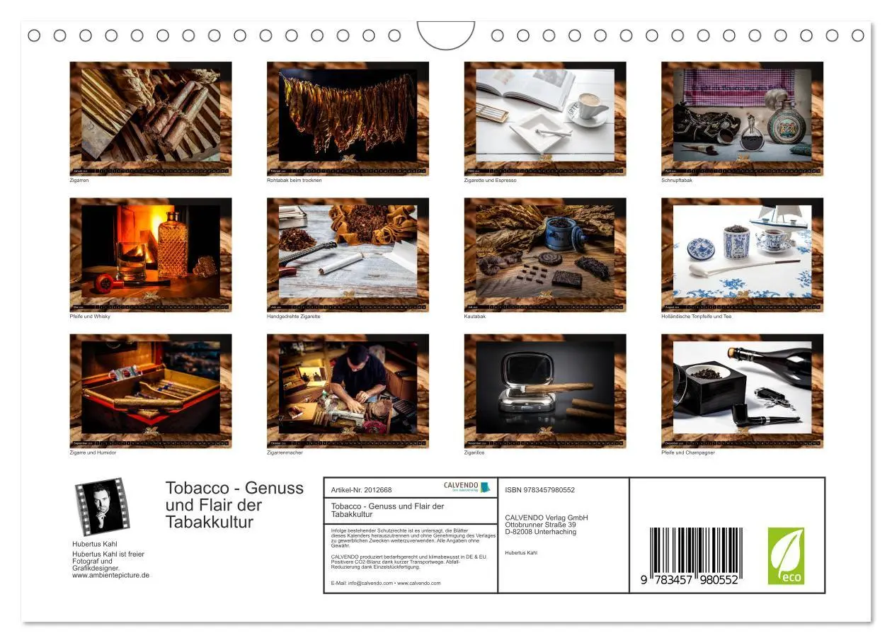 Bild: 9783457980552 | Tobacco - Genuss und Flair der Tabakkultur (Wandkalender 2026 DIN...