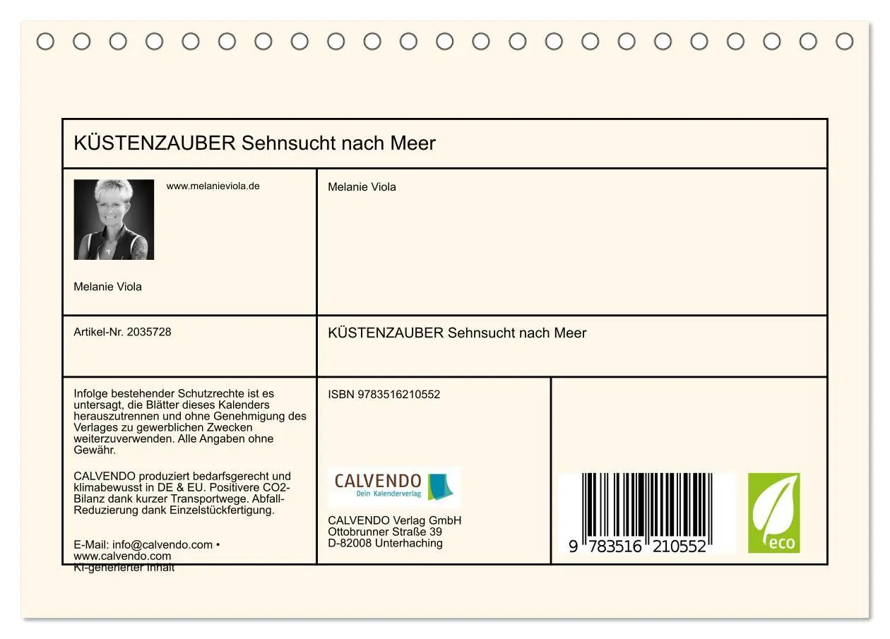 Bild: 9783516210552 | KÜSTENZAUBER Sehnsucht nach Meer (Tischkalender 2026 DIN A5 quer),...