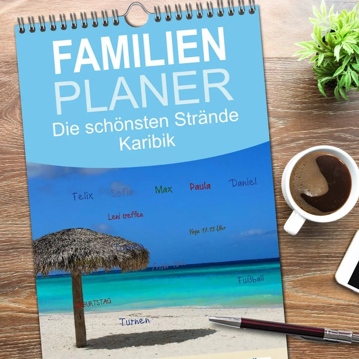 Bild: 9783516520552 | Familienplaner 2026 - Die schönsten Strände Karibik mit 5 Spalten...