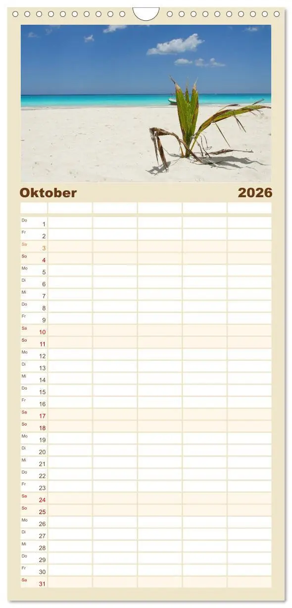 Bild: 9783516520552 | Familienplaner 2026 - Die schönsten Strände Karibik mit 5 Spalten...