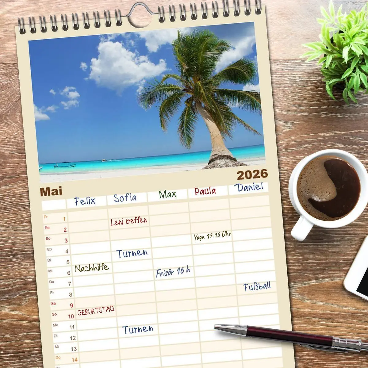 Bild: 9783516520552 | Familienplaner 2026 - Die schönsten Strände Karibik mit 5 Spalten...