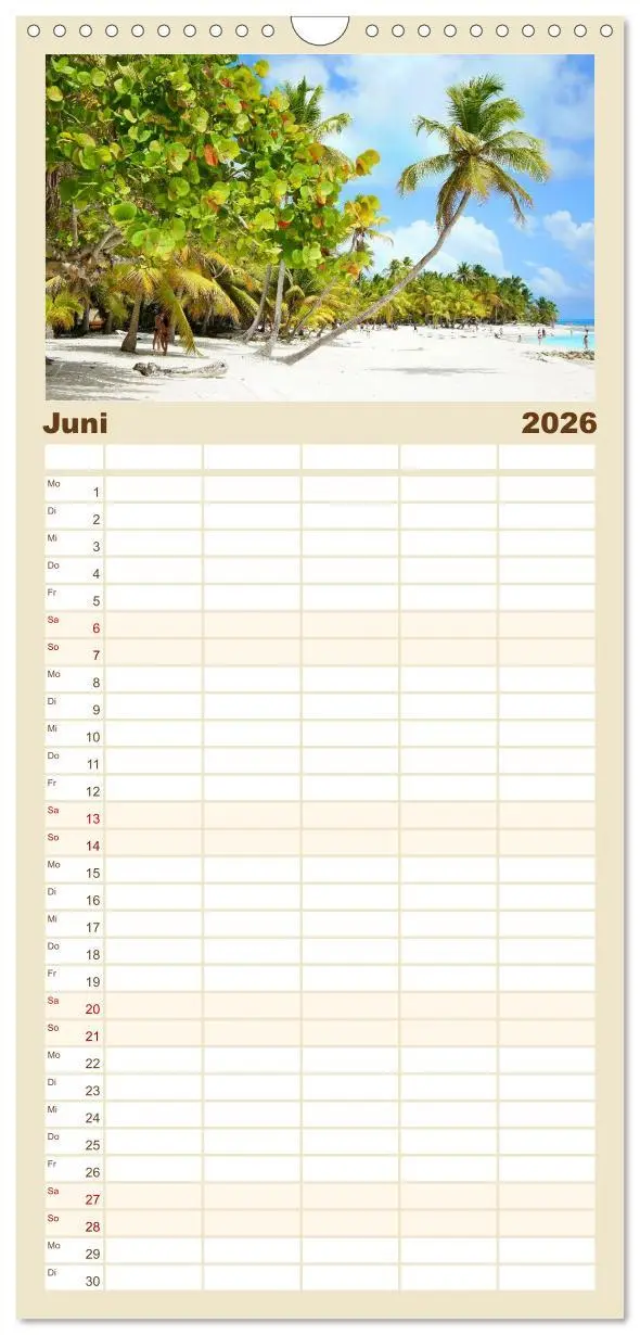 Bild: 9783516520552 | Familienplaner 2026 - Die schönsten Strände Karibik mit 5 Spalten...