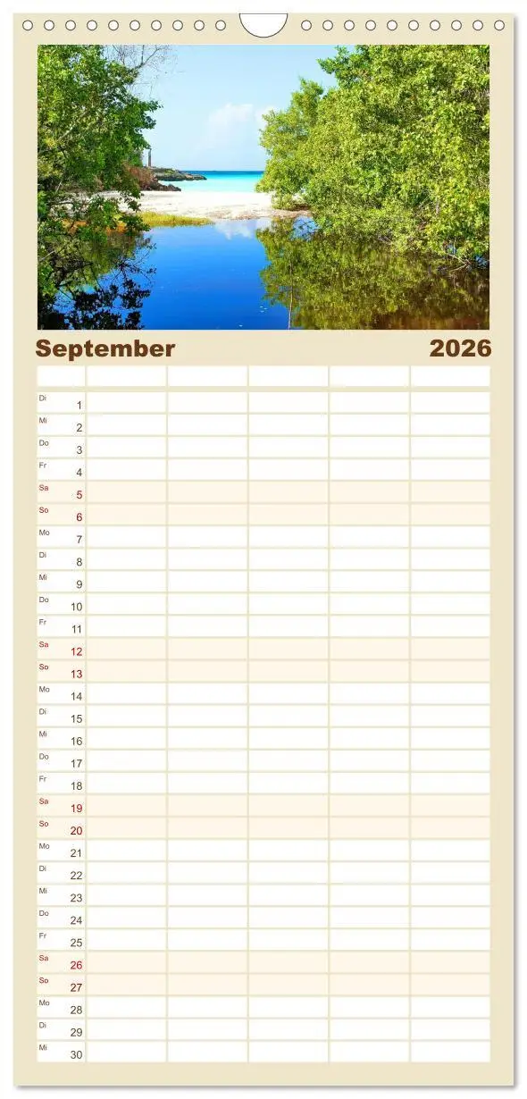 Bild: 9783516520552 | Familienplaner 2026 - Die schönsten Strände Karibik mit 5 Spalten...