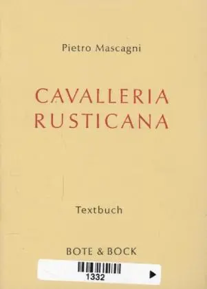 Cover: 9783793110552 | Cavalleria rusticana | Pietro Mascagni | Broschüre | 32 S. | Deutsch