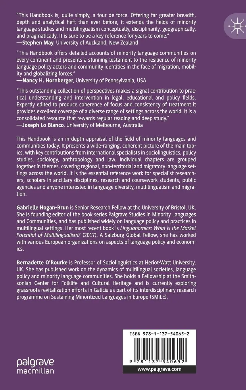 Rückseite: 9781137540652 | The Palgrave Handbook of Minority Languages and Communities | Buch