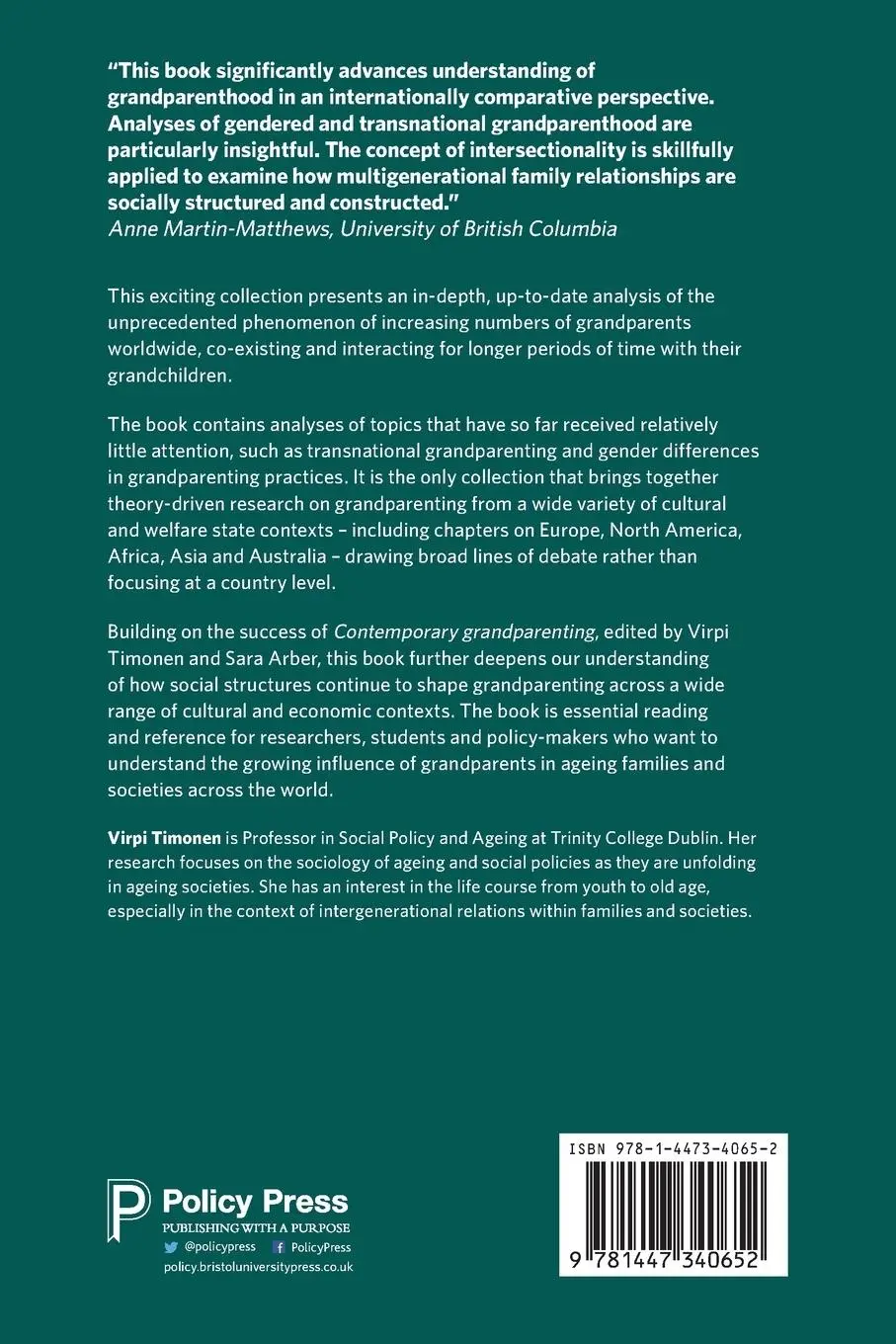 Rückseite: 9781447340652 | Grandparenting Practices Around the World | Virpi Timonen | Buch