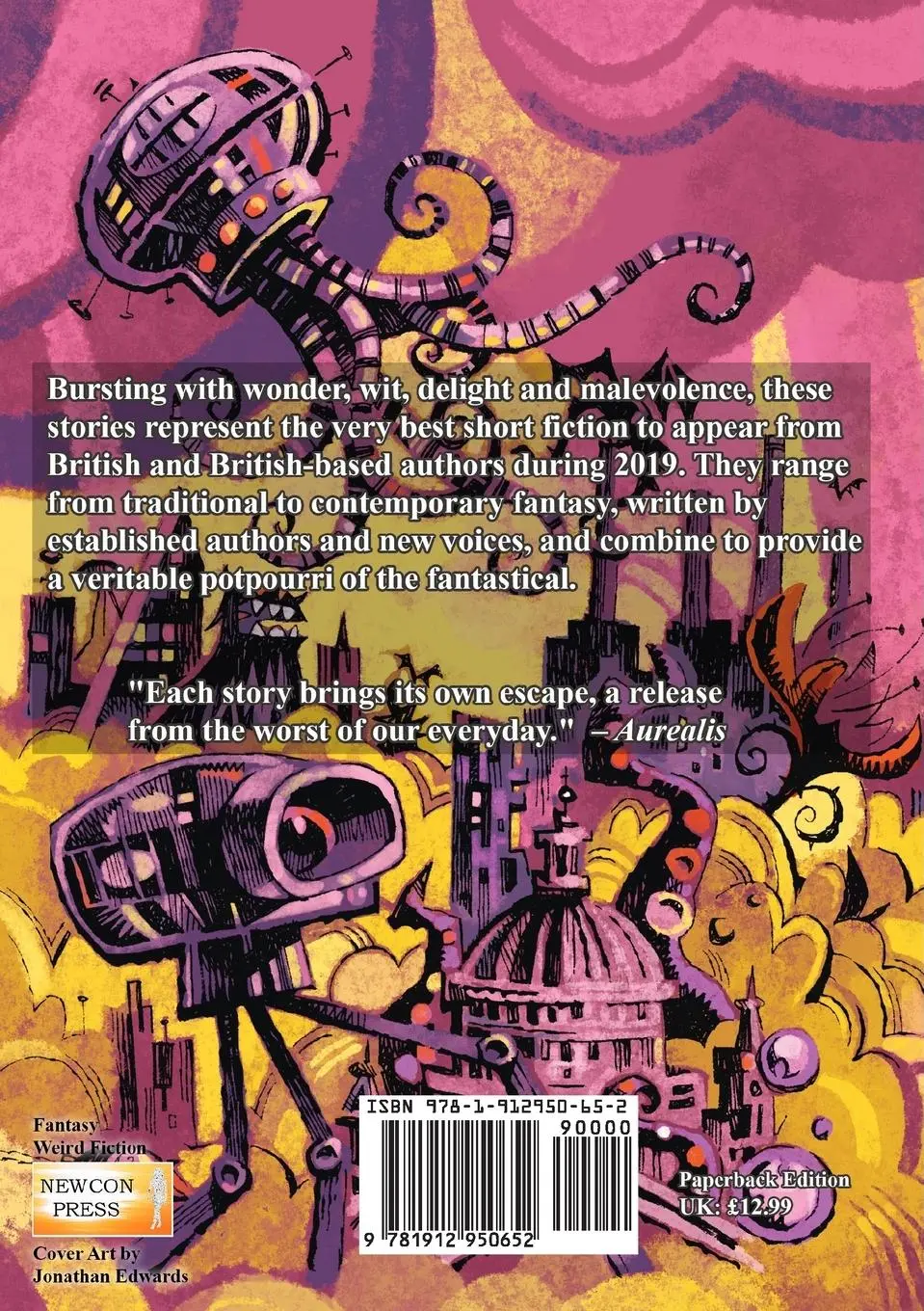 Rückseite: 9781912950652 | Best of British Fantasy 2019 | Lavie Tidhar (u. a.) | Taschenbuch