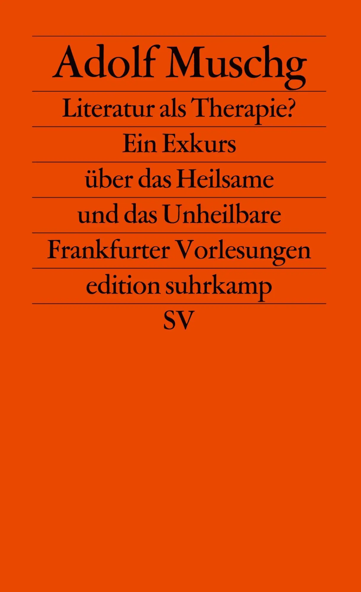 Cover: 9783518110652 | Literatur als Therapie? | Adolf Muschg | Taschenbuch | 204 S. | 1981
