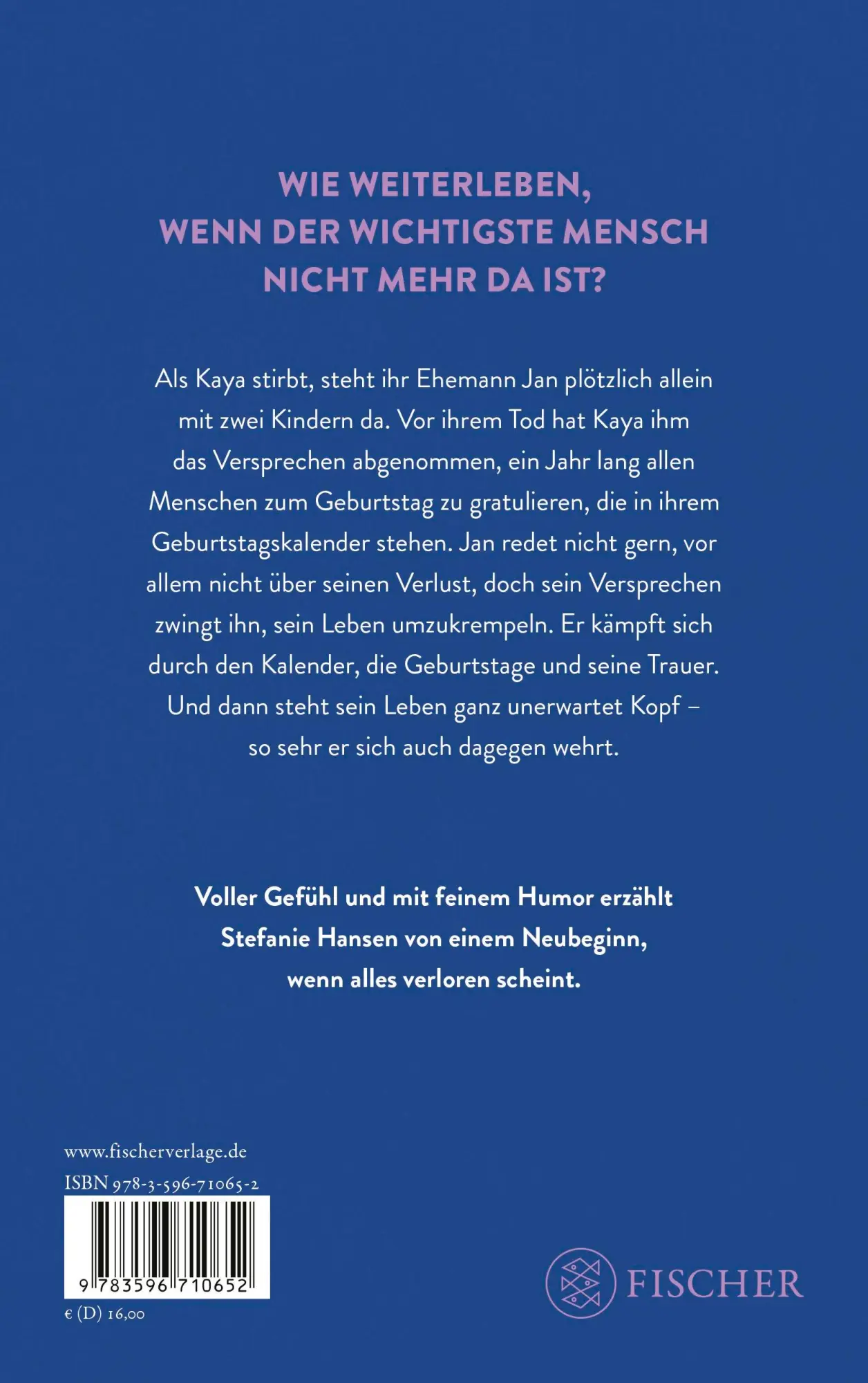 Rückseite: 9783596710652 | Für immer und ein Jahr | Stefanie Hansen | Taschenbuch | 368 S. | 2024