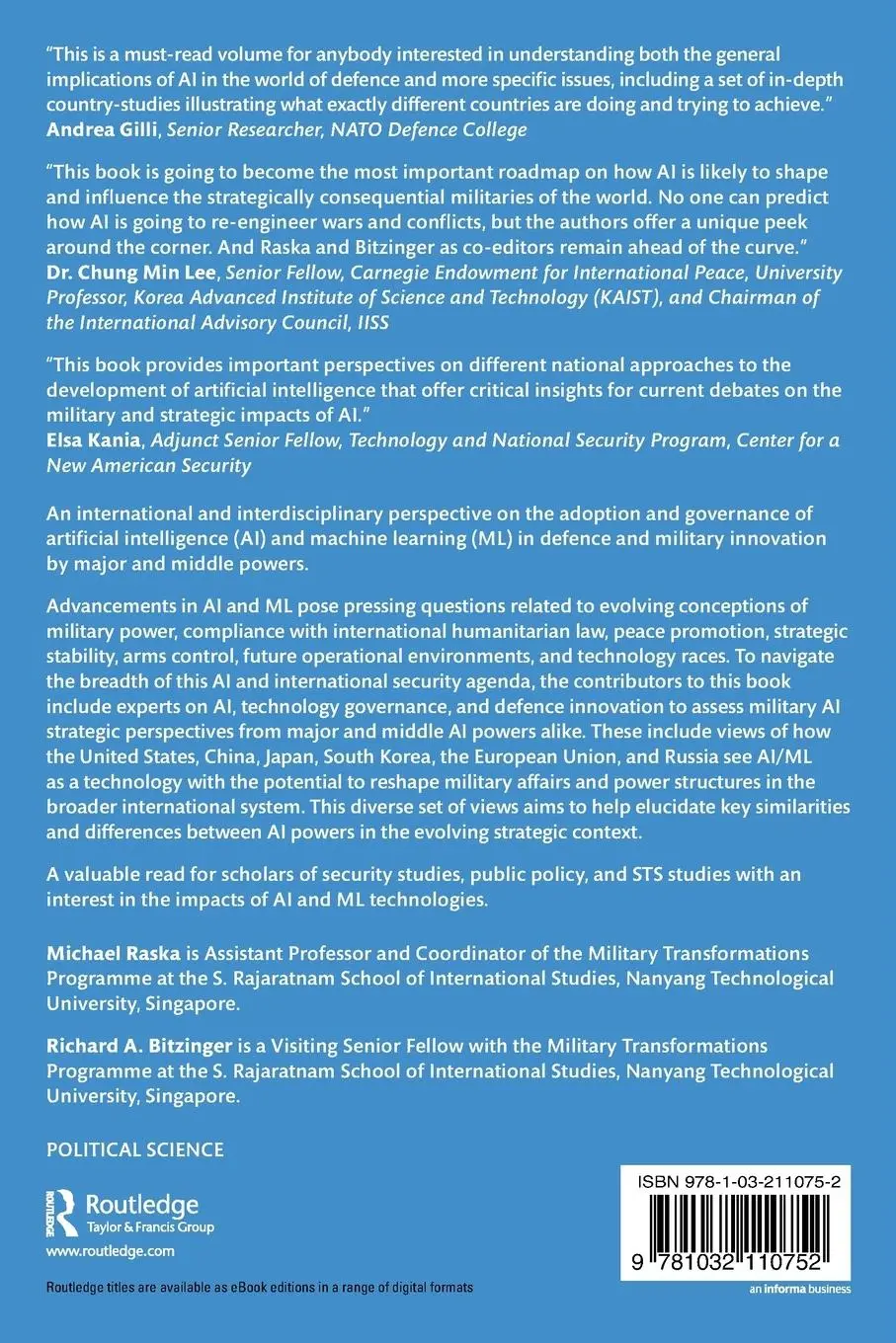 Rückseite: 9781032110752 | The AI Wave in Defence Innovation | Michael Raska (u. a.) | Buch