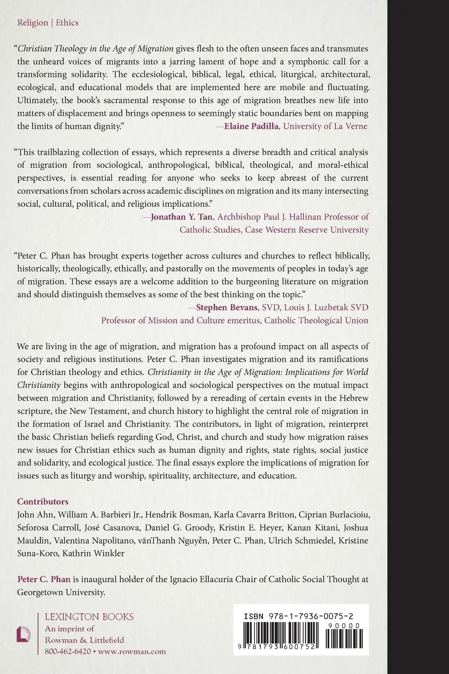 Rückseite: 9781793600752 | Christian Theology in the Age of Migration | Peter C. Phan | Buch