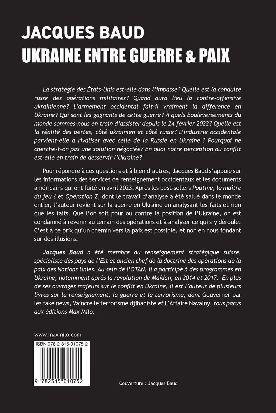 Rückseite: 9782315010752 | Ukraine entre guerre et paix | Jacques Baud | Taschenbuch | 2024
