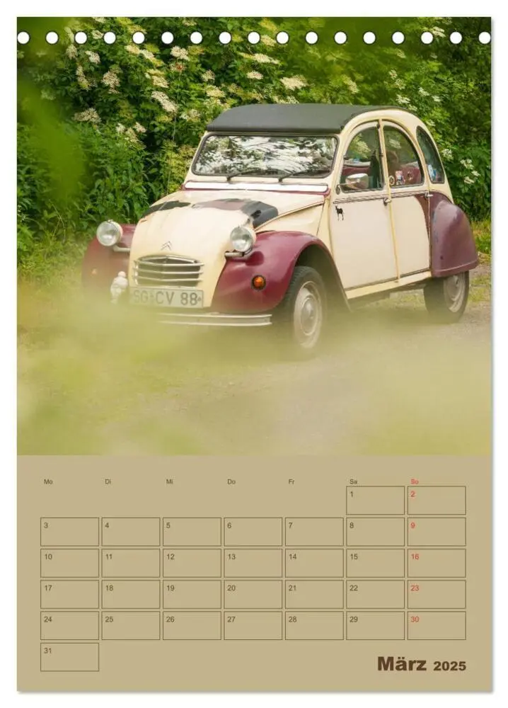 Bild: 9783435940752 | Citroën 2 CV - Flower Power (Tischkalender 2025 DIN A5 hoch),...