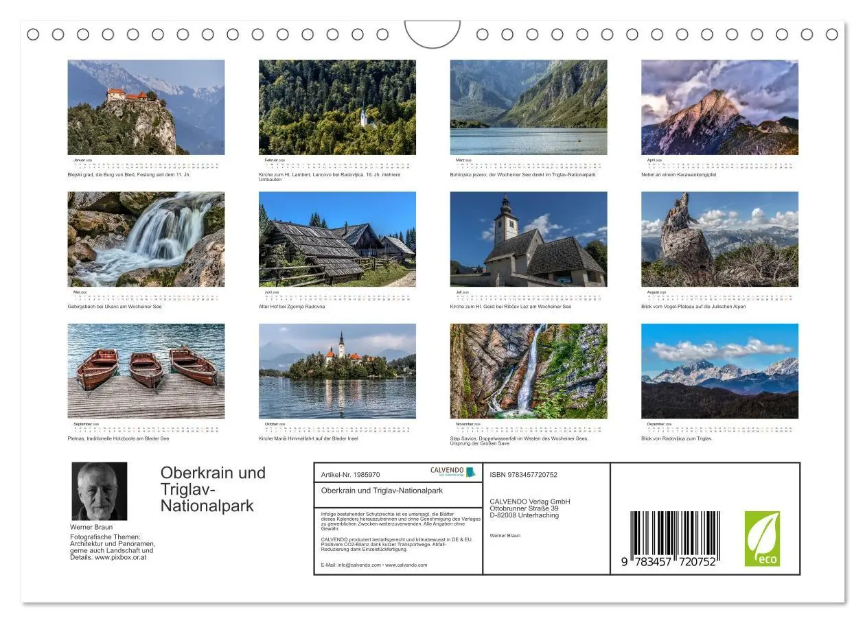 Bild: 9783457720752 | Oberkrain und Triglav-Nationalpark (Wandkalender 2026 DIN A4 quer),...