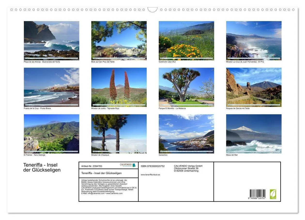Bild: 9783569520752 | Teneriffa - Insel der Glückseligen (Wandkalender 2027 DIN A2 quer),...