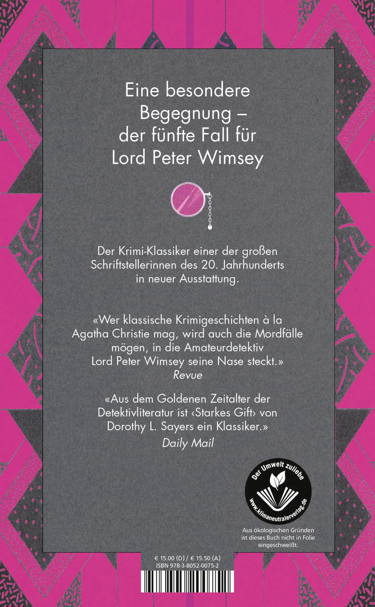 Rückseite: 9783805200752 | Starkes Gift | Dorothy L. Sayers | Buch | 336 S. | Deutsch | 2022