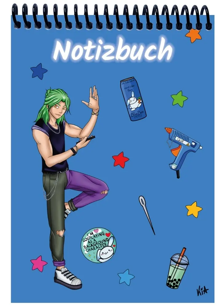 A 4 Notizblock Manga Quinn, blau, kariert