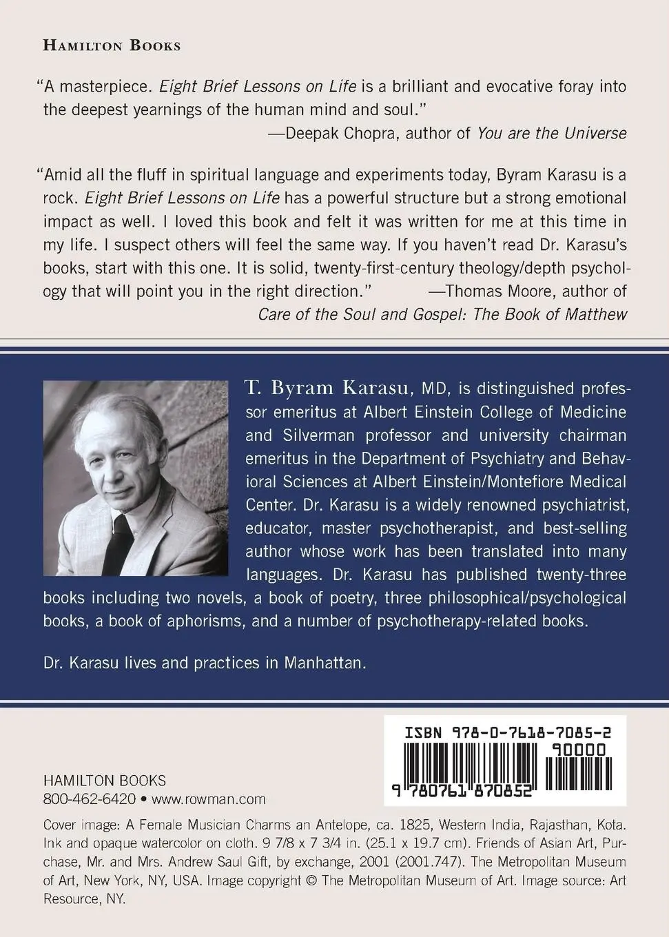 Rückseite: 9780761870852 | Eight Brief Lessons on Life | T. Byram Karasu | Taschenbuch | Englisch