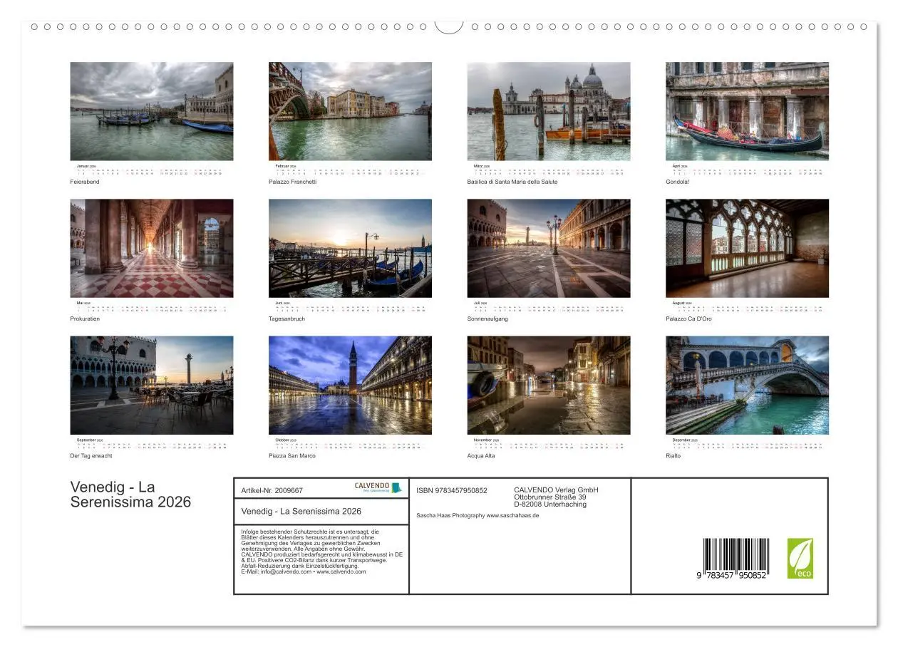 Bild: 9783457950852 | Venedig - La Serenissima 2026 (hochwertiger Premium Wandkalender...