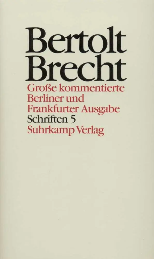 Cover: 9783518400852 | Schriften.Tl.5 | Theatermodelle; 'Katzgraben'-Notate 1953 | Brecht
