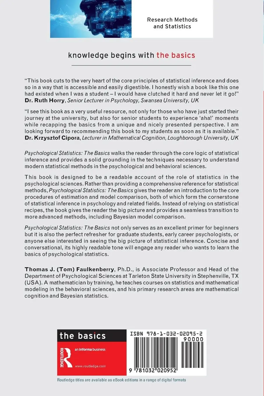 Rückseite: 9781032020952 | Psychological Statistics | The Basics | Thomas J. Faulkenberry | Buch
