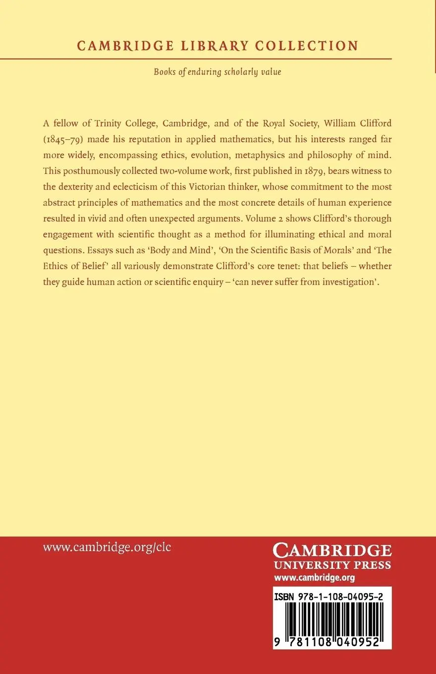 Rückseite: 9781108040952 | Lectures and Essays | William Kingdon Clifford | Taschenbuch | 2011