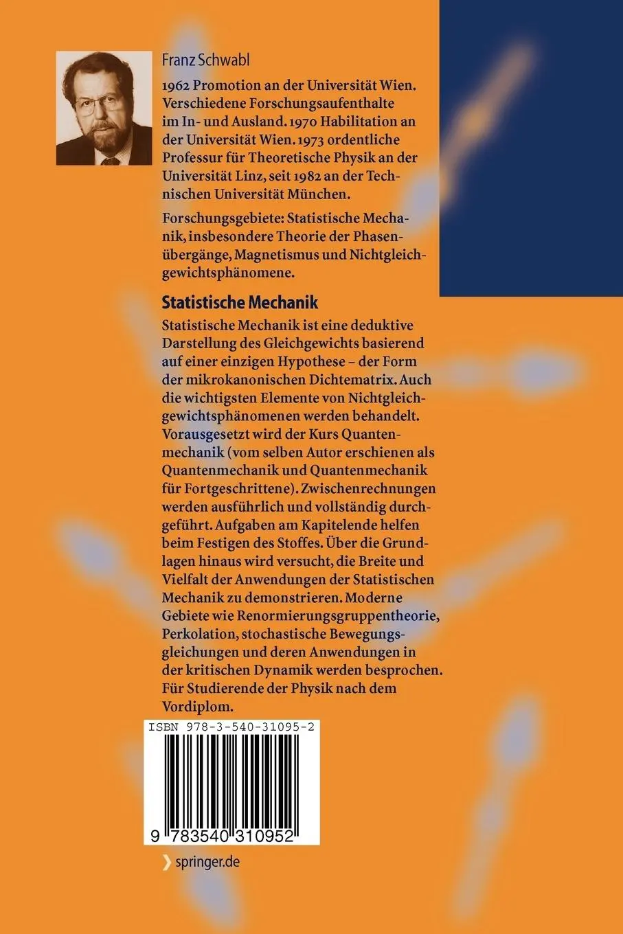 Rückseite: 9783540310952 | Statistische Mechanik | Franz Schwabl | Taschenbuch | xviii | Deutsch