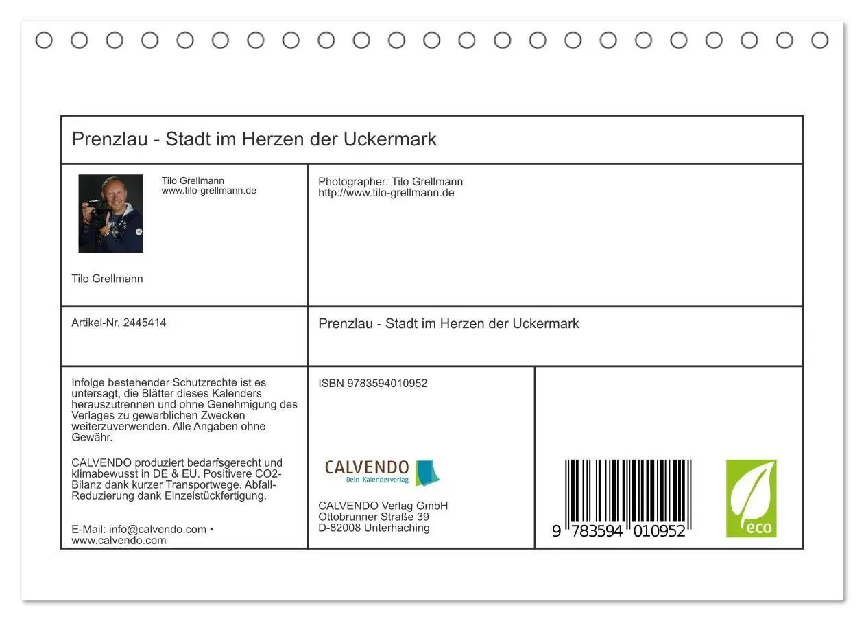 Bild: 9783594010952 | Prenzlau - Stadt im Herzen der Uckermark (Tischkalender 2027 DIN A5...