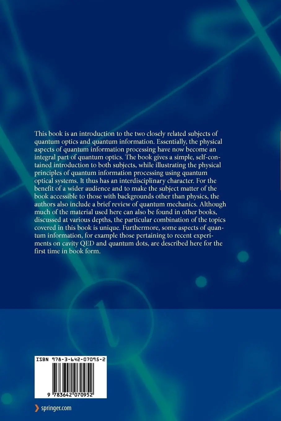 Rückseite: 9783642070952 | Fundamentals of Quantum Optics and Quantum Information | Taschenbuch