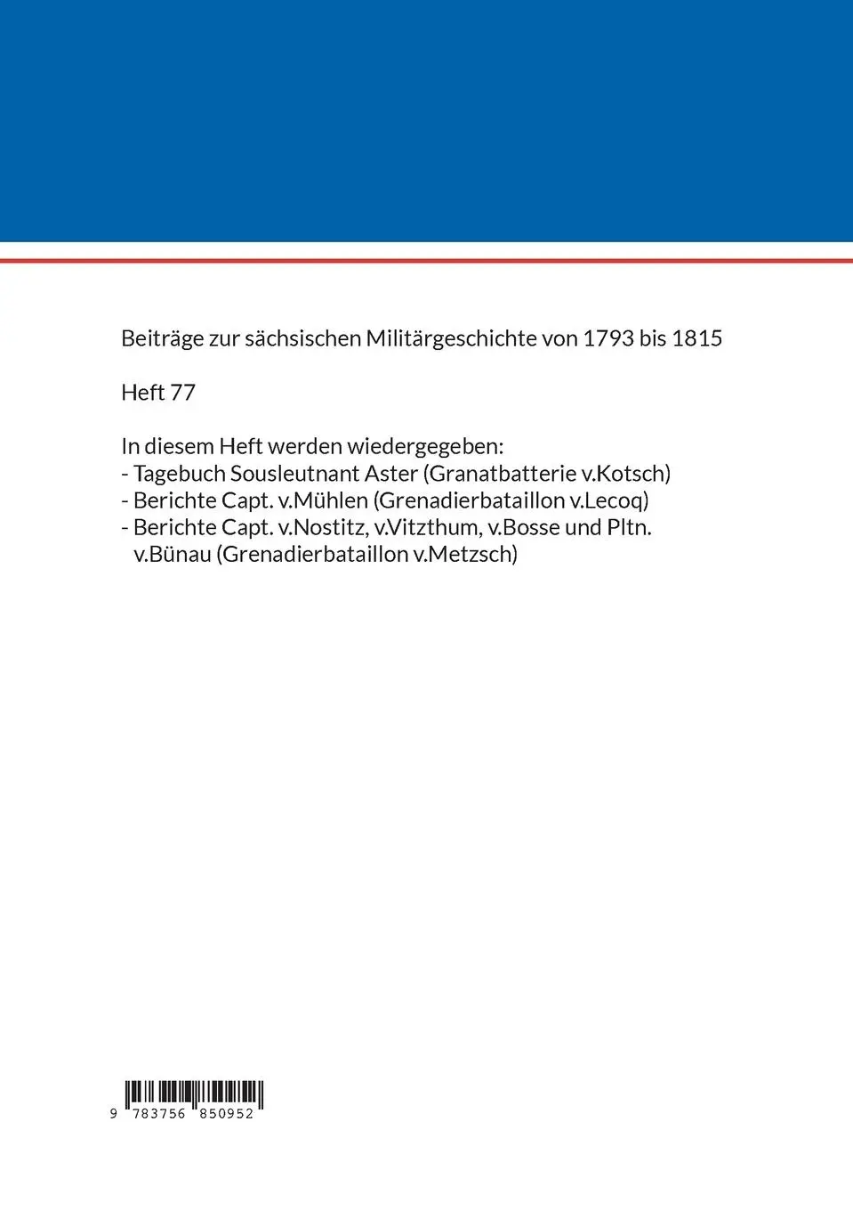 Rückseite: 9783756850952 | Die Berichte der sächsischen Truppen aus dem Feldzug 1806 (XII) | Buch