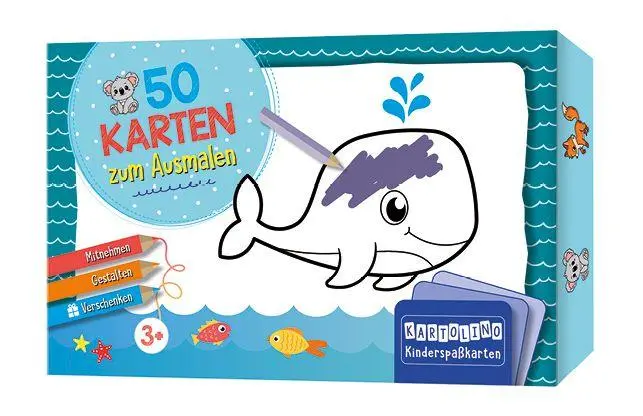 Cover: 9783790100952 | 50 Karten zum Ausmalen - Tiere | Mitnehmen, gestalten, verschenken