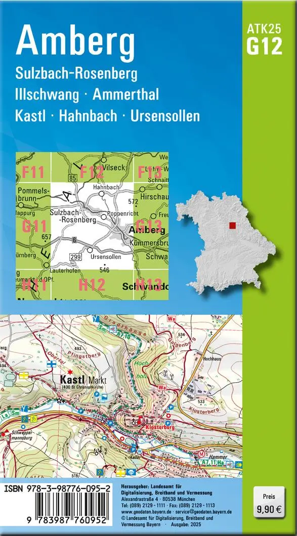 Rückseite: 9783987760952 | ATK25-G12 Amberg (Amtliche Topographische Karte 1:25000) | Deutsch