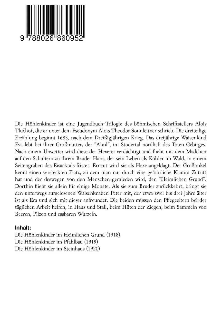 Rückseite: 9788026860952 | Die Höhlenkinder | Alois Theodor Sonnleitner | Taschenbuch | Englisch