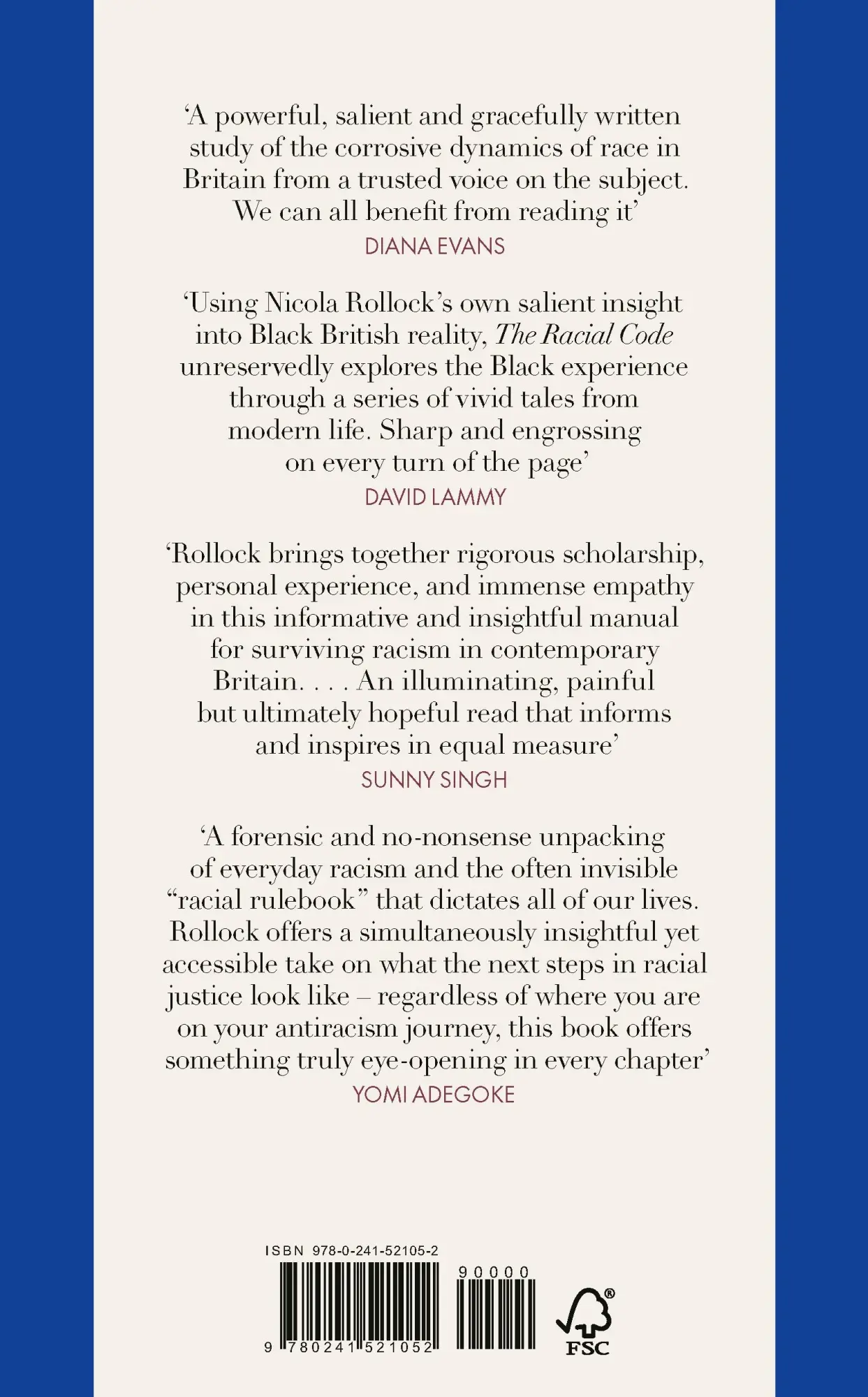 Rückseite: 9780241521052 | The Racial Code | Tales of Resistance and Survival | Nicola Rollock